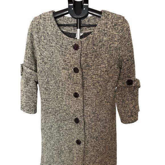 CMC Textured Button Front Coat Jacket M USA Tweed Knit Retro Minimalist - Picture 8 of 9